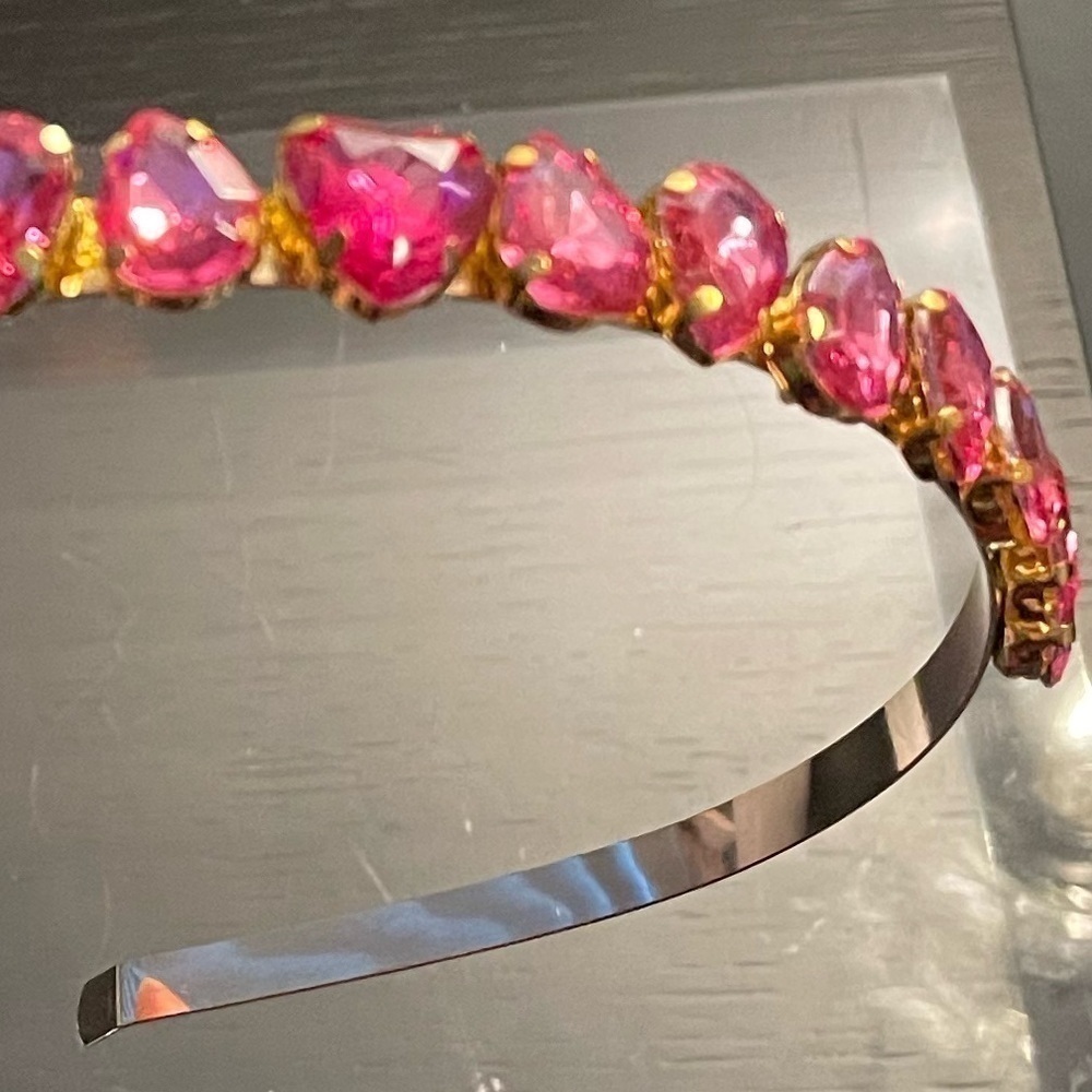 𝅺pink Heart Rhinestone Headband. - Picture 15 of 16